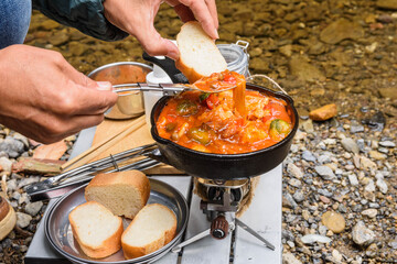 シニアのアウトドア料理