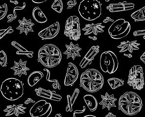 Christmas spices, star anise. Vector illustration
