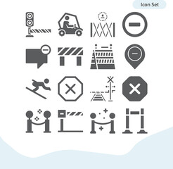 Simple set of obstacles related filled icons.