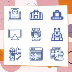 Simple set of 9 icons related to checked