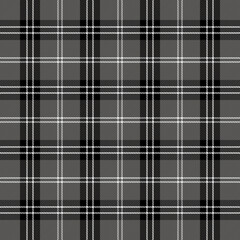 Halloween Tartan plaid. Scottish pattern in black, white and gray cage. Scottish cage. Traditional Scottish checkered background. Seamless fabric texture. Vector illustration