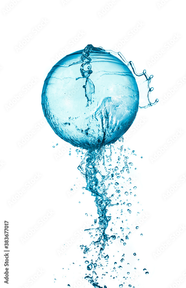 Poster splash water ball isolated