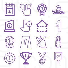 16 pack of combined  lineal web icons set