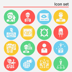 Fototapeta premium 16 pack of guided filled web icons set