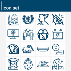 Simple set of disorder related lineal icons.