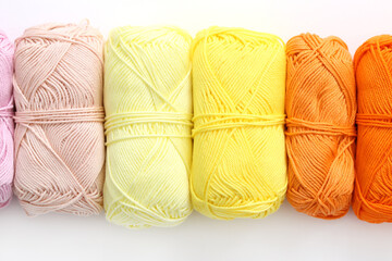 Colorful threads on the table