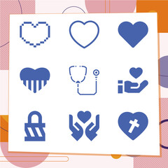 Simple set of 9 icons related to bosom