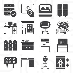 16 pack of textiles  filled web icons set