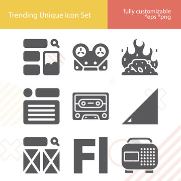 Simple set of enemies related filled icons.