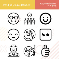 Simple set of fortunate related lineal icons.