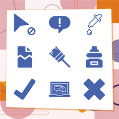 Simple set of 9 icons related to stain