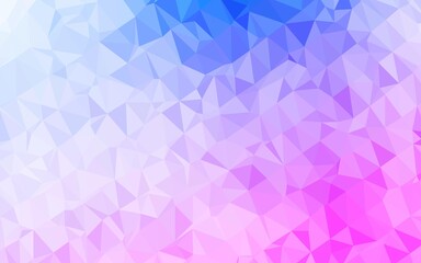Light Pink, Blue vector shining triangular background.