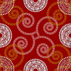 Creative Christmas seamless pattern with geometric motifs. Winter holidays greeting card with seamless geometric pattern background. Merry Christmas and Happy New Year.  Christmas repeatable motif.