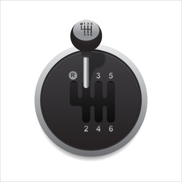 Manual transmission vector icon isolated on white background.