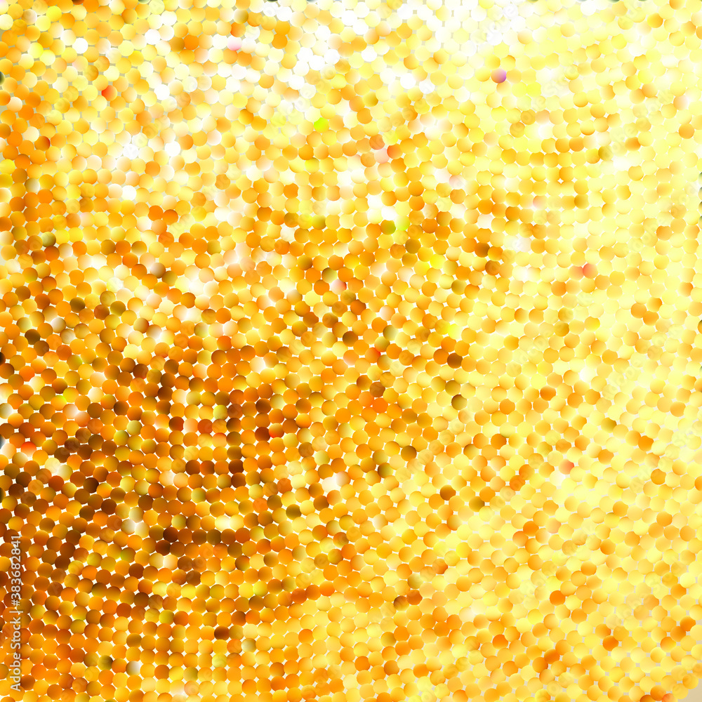 Aufkleber golden circle mosaic for festive holiday background. golden background of sparkling sequins. seamles
