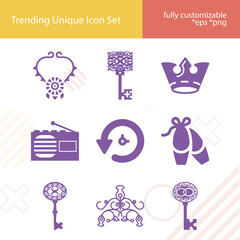 Fototapeta premium Simple set of antiquity related filled icons.