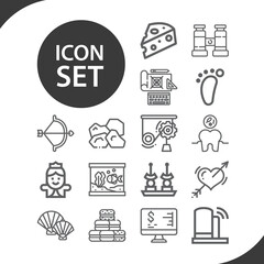 Fototapeta premium Simple set of figures related lineal icons.