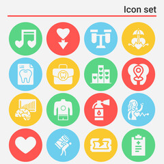 Fototapeta premium 16 pack of physicians filled web icons set