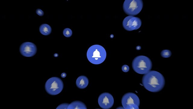 Social mediaのアイコン。拡散を表現した2つのアニメーション。通知アイコンver。