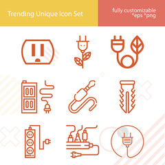 Simple set of pins related lineal icons.