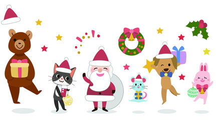 サンタと動物たちのクリスマス