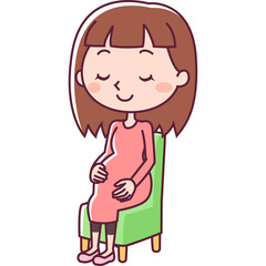 椅子に座って休む妊婦