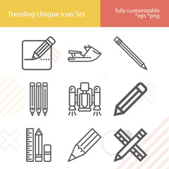 Simple set of fountain related lineal icons.