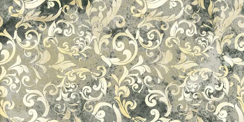 Fotobehang Digital tile design ceramic wall damask decoration © Feoktistova