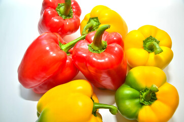 red and yellow peppers