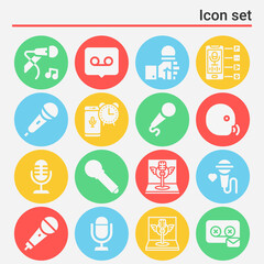 Fototapeta premium 16 pack of vocal filled web icons set