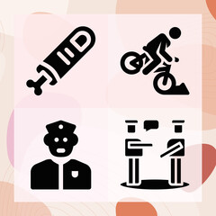 Simple set of injured related filled icons