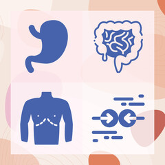Simple set of bowel related filled icons