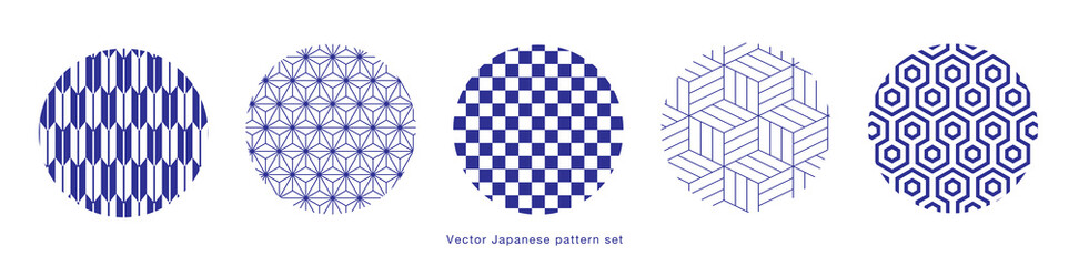 和柄素材　伝統模様　パターン	セット　和柄
