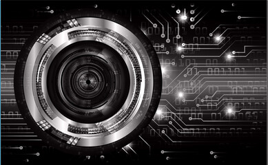 Fototapeta na wymiar eye cyber circuit future technology concept background
