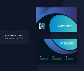 Abstract Shape Business card template.Gradient Color.