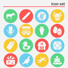 Fototapeta premium 16 pack of farm filled web icons set