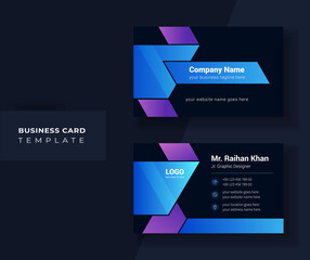 Creative Blue and black color busniss card design.