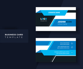 Black and blue elegant corporate business card template