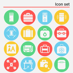 16 pack of guinea pig  filled web icons set