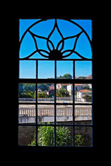 Window with view of Diamantina, Minas Gerais, Brazil
