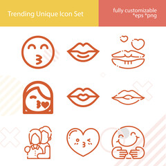 Simple set of embracing related lineal icons.
