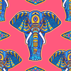 Pattern elephant. Geometric circle element made in vector. For cards, background and sites Vector illustration