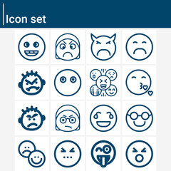 Simple set of jealousy related lineal icons.