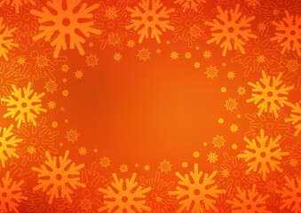 Light Orange vector pattern with christmas snowflakes.
