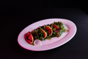 Food. Black background