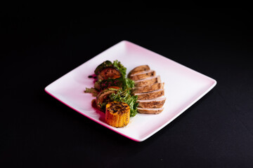 Food. Black background