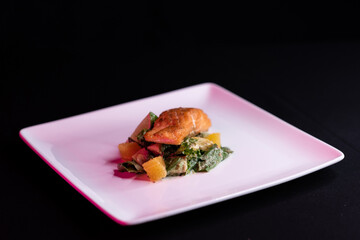 Food. Black background