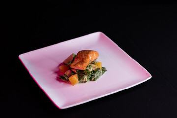 Food. Black background