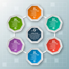 Abstract 3D Paper Infographics. Business template .Vector illustration