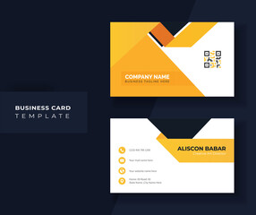 Black & Yellow abstract shape business card template